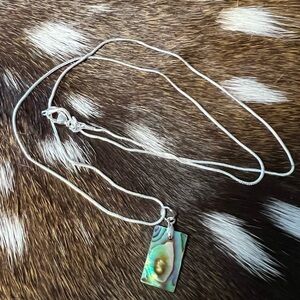 925 Silver Necklace with Abalone Pendant